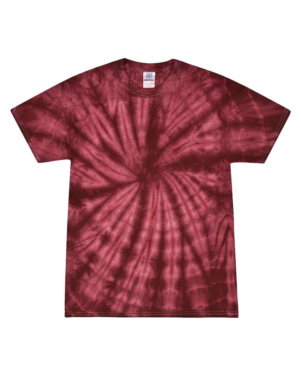 Youth Multi-Color Tie-Dyed T-Shirt - Front - B11002904 - Spider Burgundy