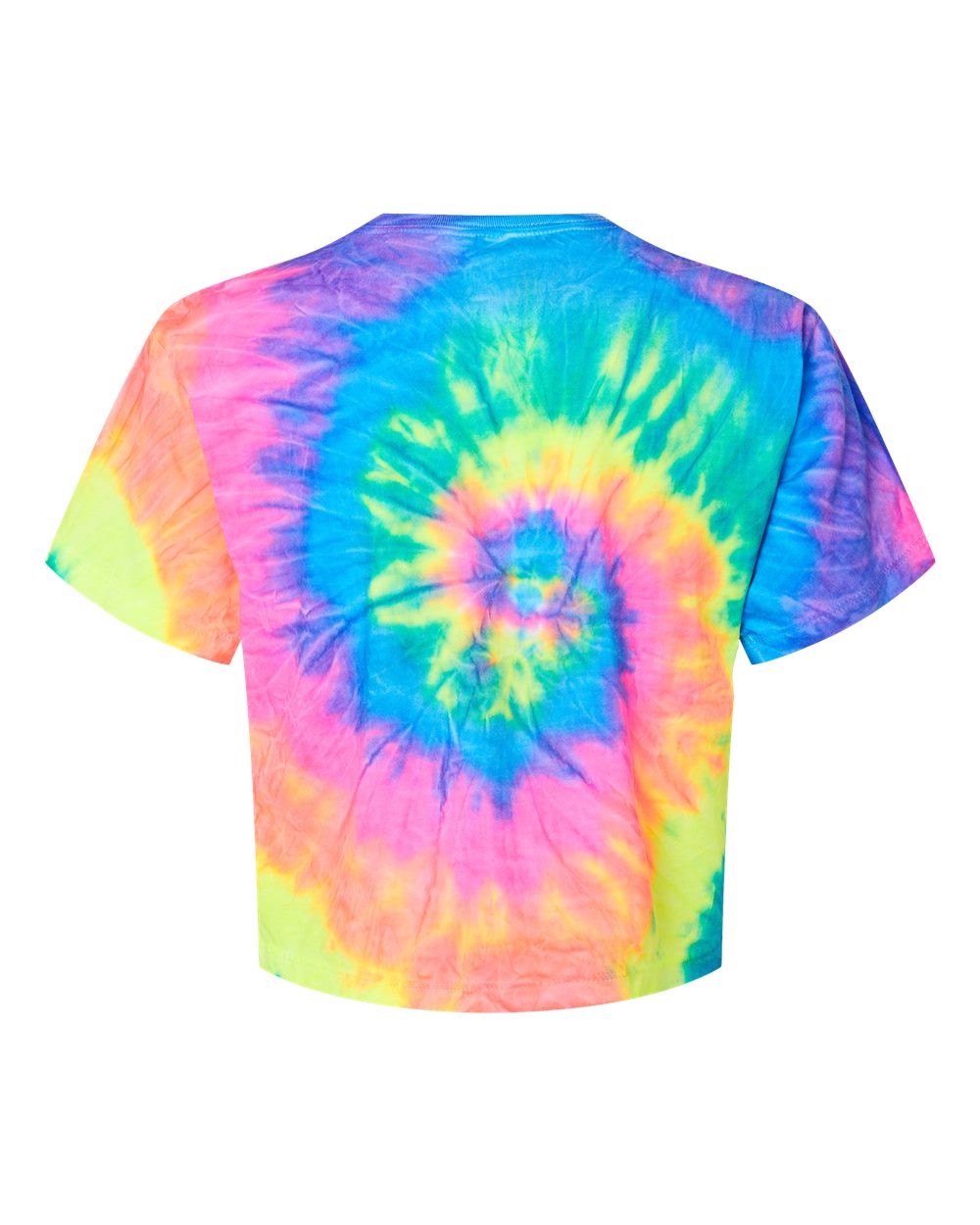 Women's Tie-Dyed Crop T-Shirt - Back - B11802702 - Neon Rainbow