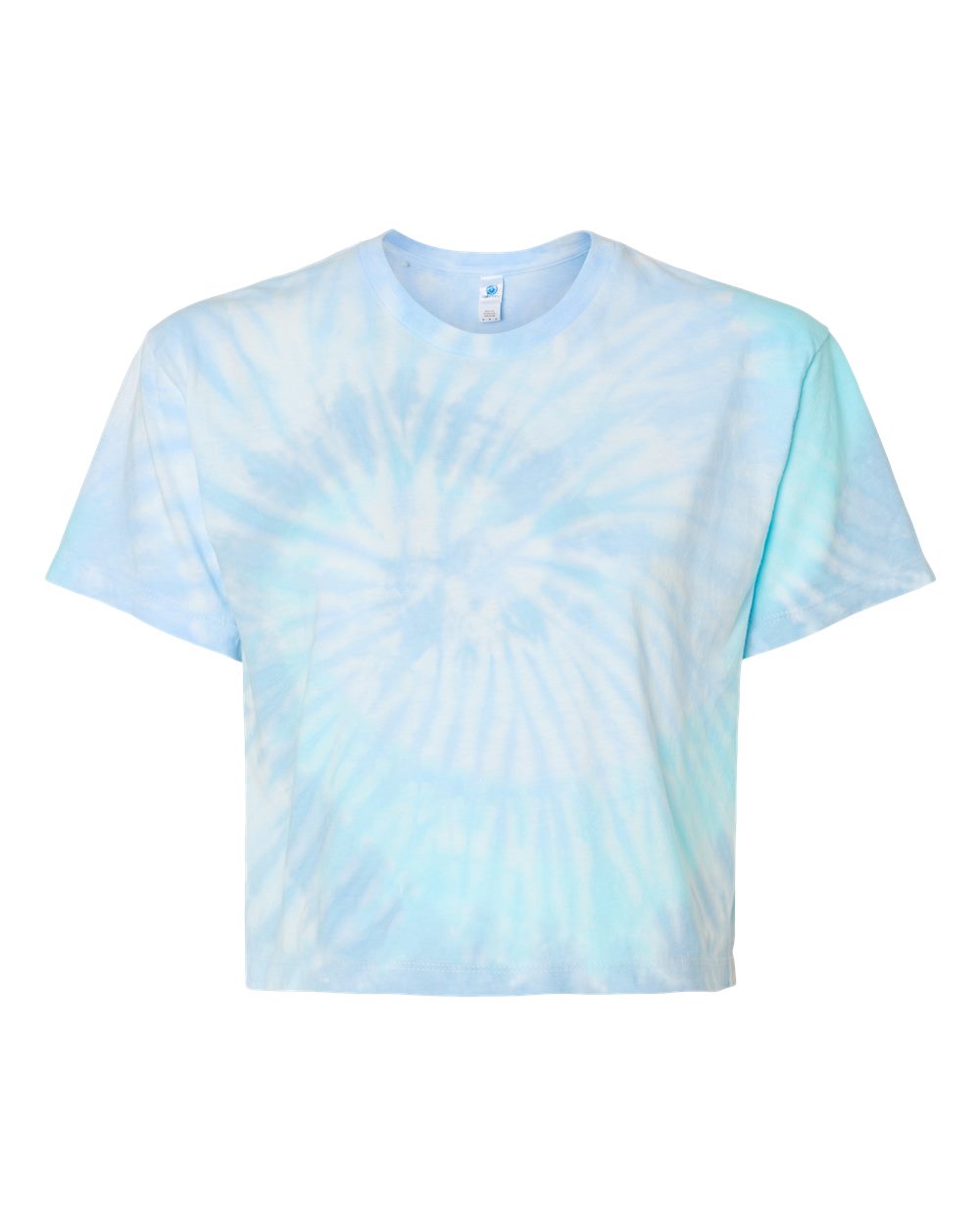 Women's Tie-Dyed Crop T-Shirt - Front - B11802252 - Lagoon