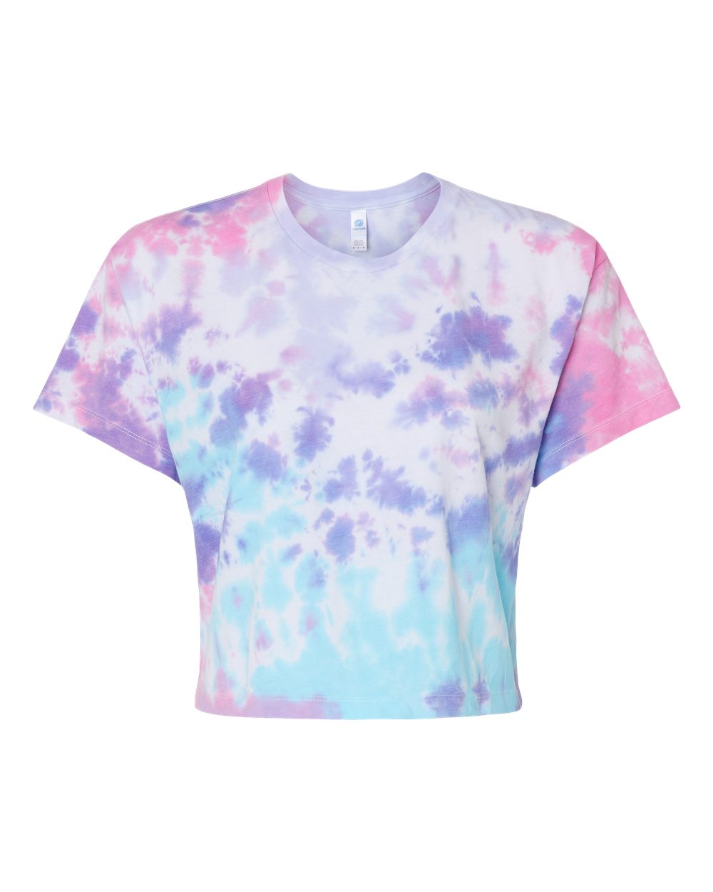 Women's Tie-Dyed Crop T-Shirt - Front - B11802302 - Cotton Candy