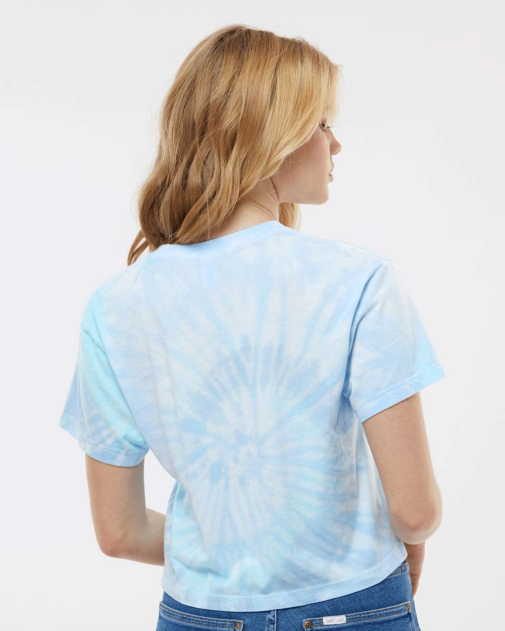 Women's Tie-Dyed Crop T-Shirt - OnModelBack - B11802252 - Lagoon