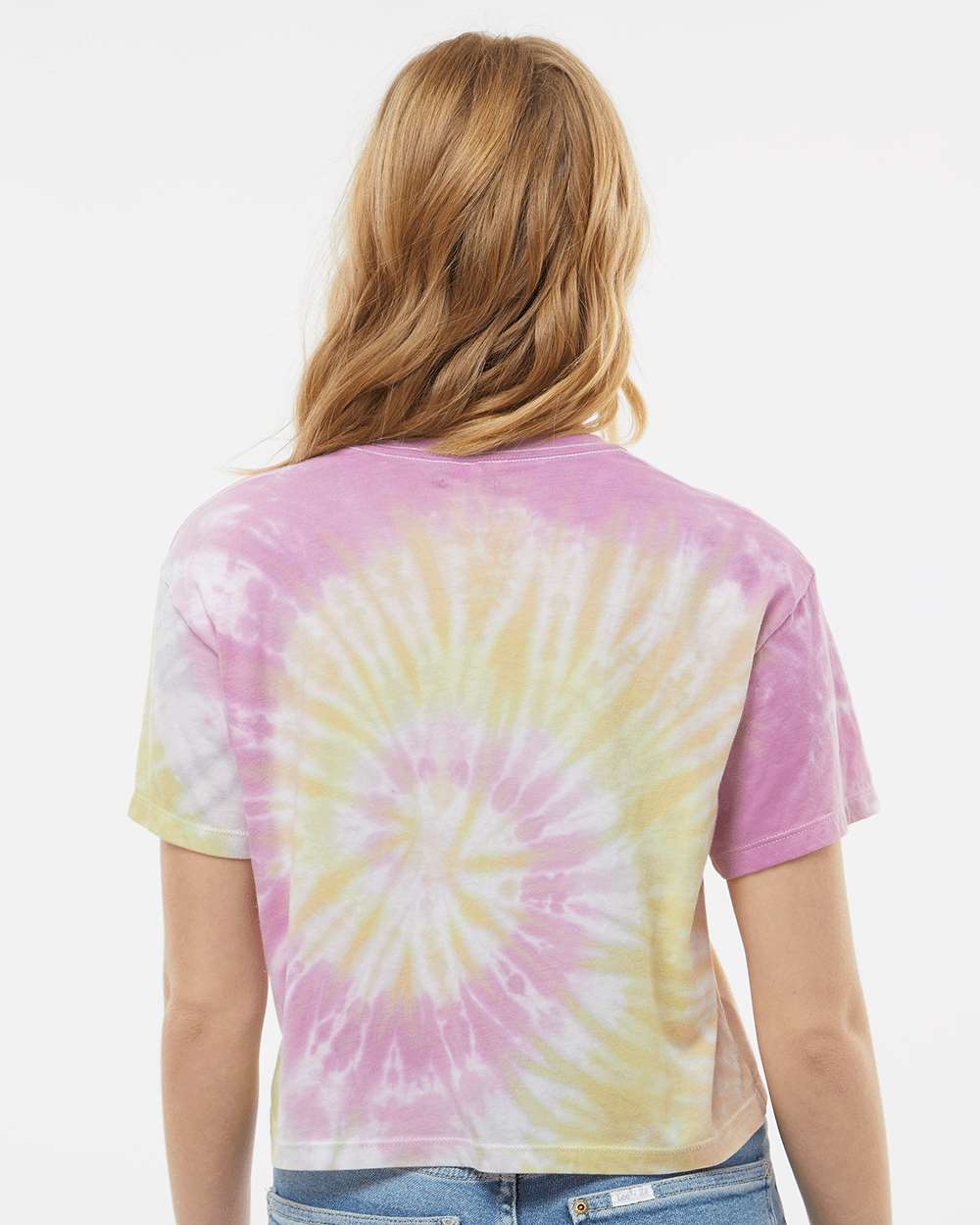 Women's Tie-Dyed Crop T-Shirt - OnModelBack - B11802272 - Desert Rose