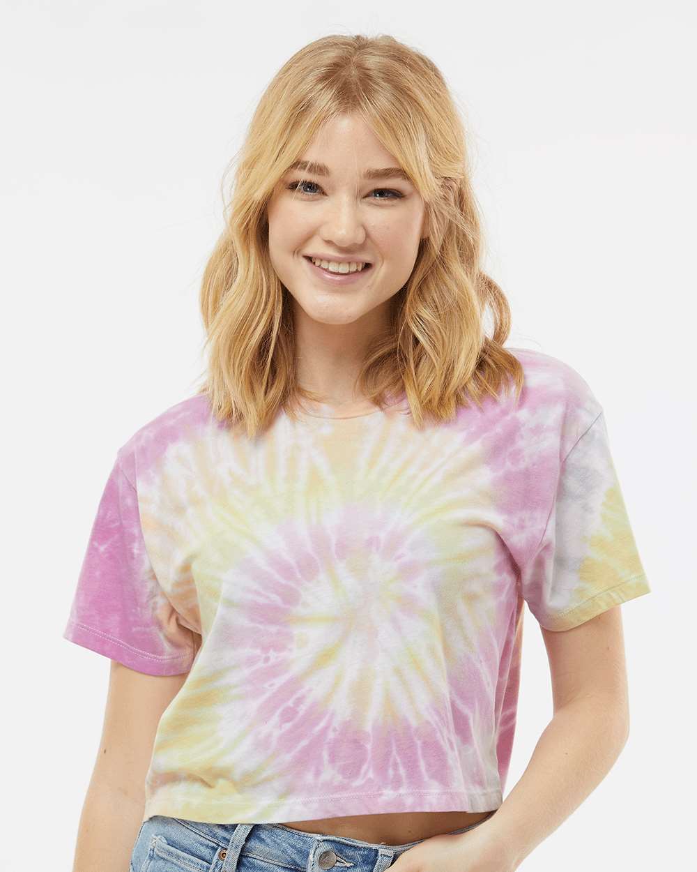 Women's Tie-Dyed Crop T-Shirt - OnModelFront - B11802272 - Desert Rose