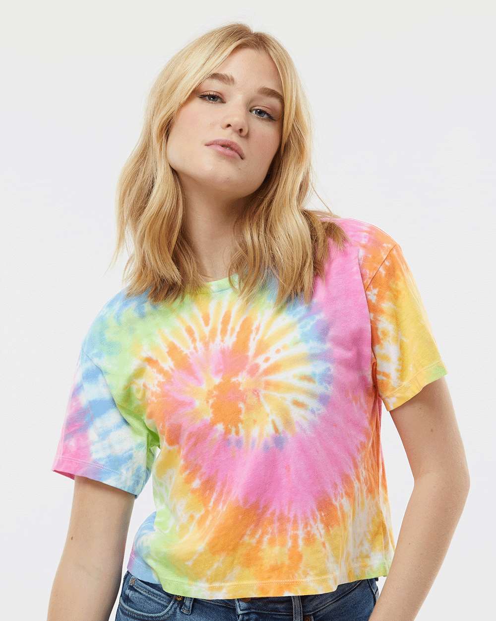 Women's Tie-Dyed Crop T-Shirt - OnModelFront - B11802692 - Eternity