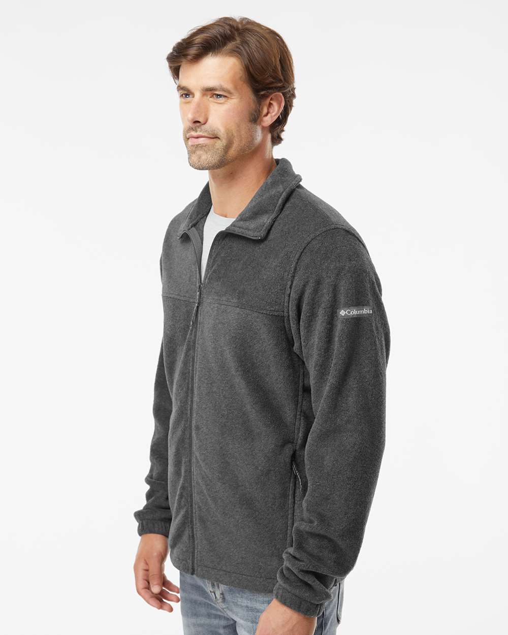 Men's Steens Mountain™ Full Zip 2.0 Jacket - OnModelSide - B09724593 - Charcoal Heather