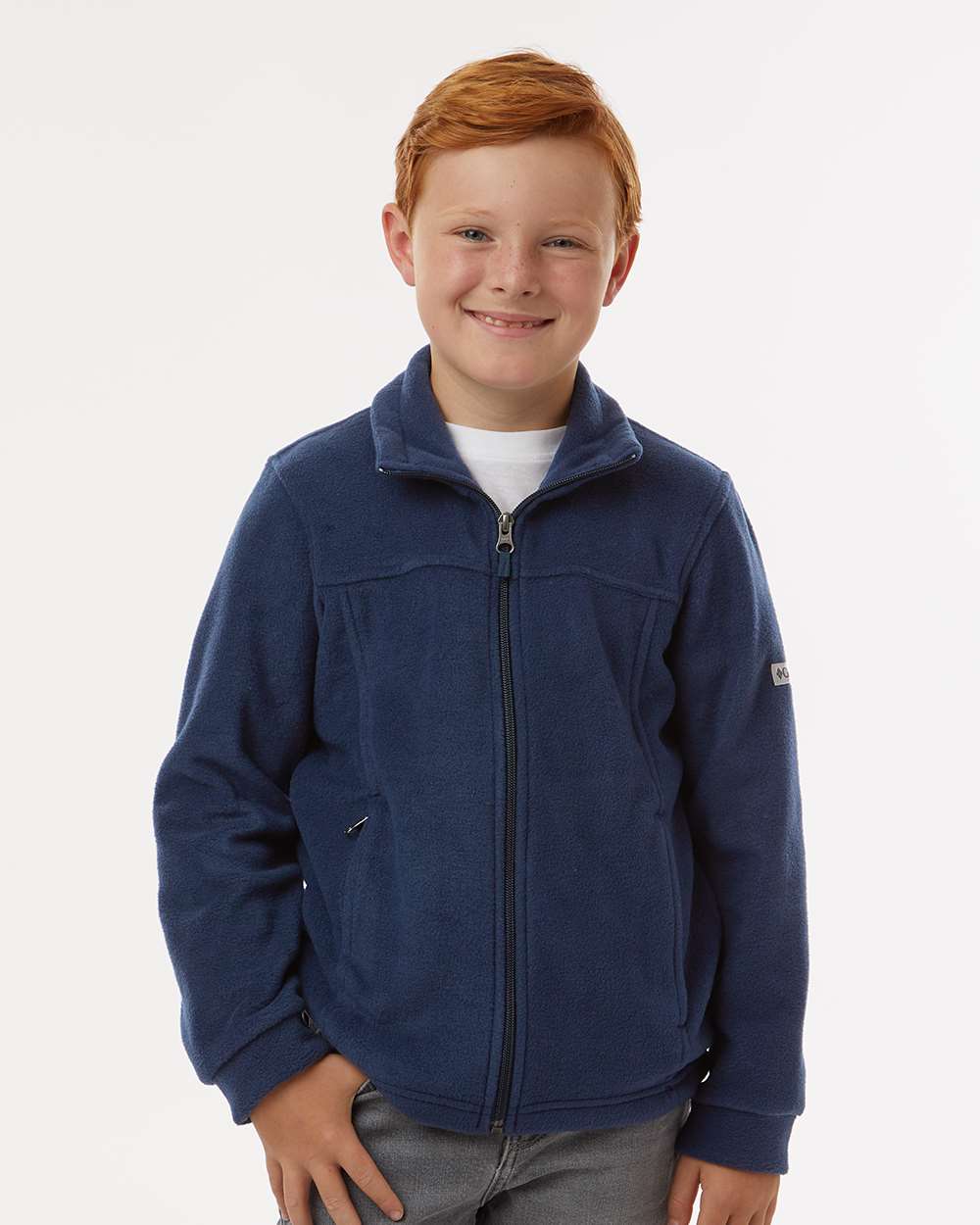 Youth Steens Mountain™ II Fleece Full-Zip Jacket - OnModelFront - B15124652 - Collegiate Navy