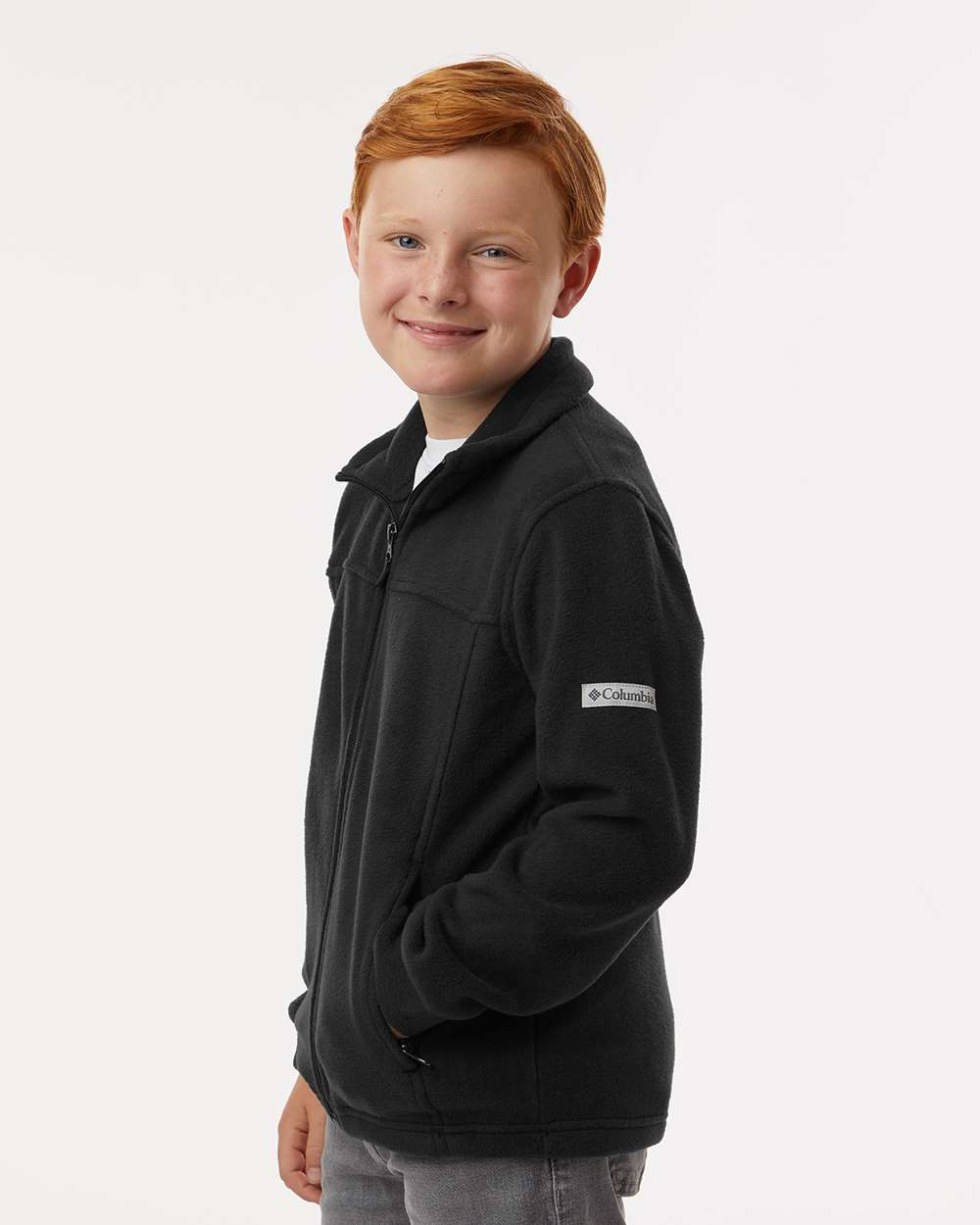 Youth Steens Mountain™ II Fleece Full-Zip Jacket - OnModelSide - B15124502 - Black