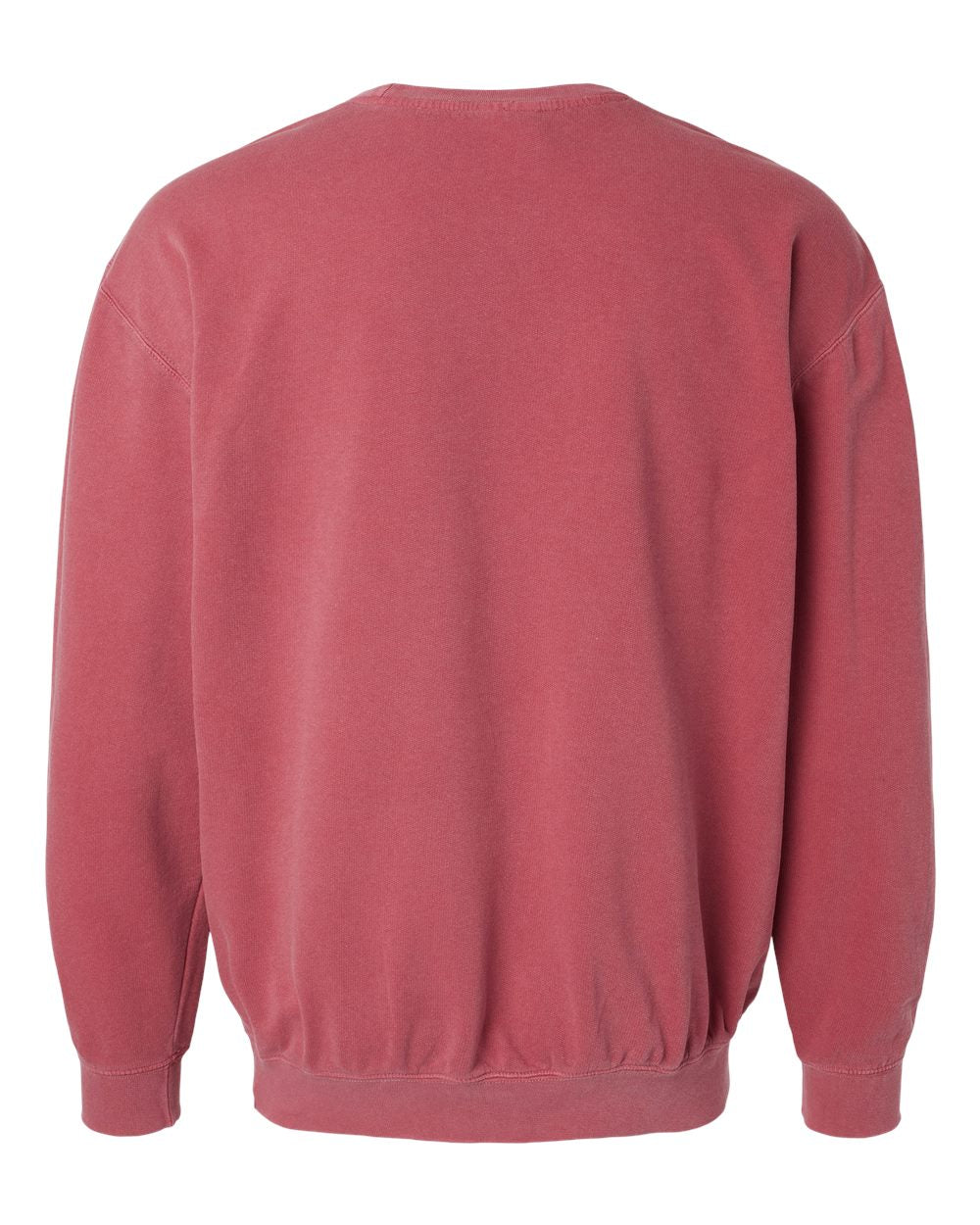 Unisex Garment-Dyed Lightweight Fleece Crewneck Sweatshirt - Back - B00808223 - Crimson
