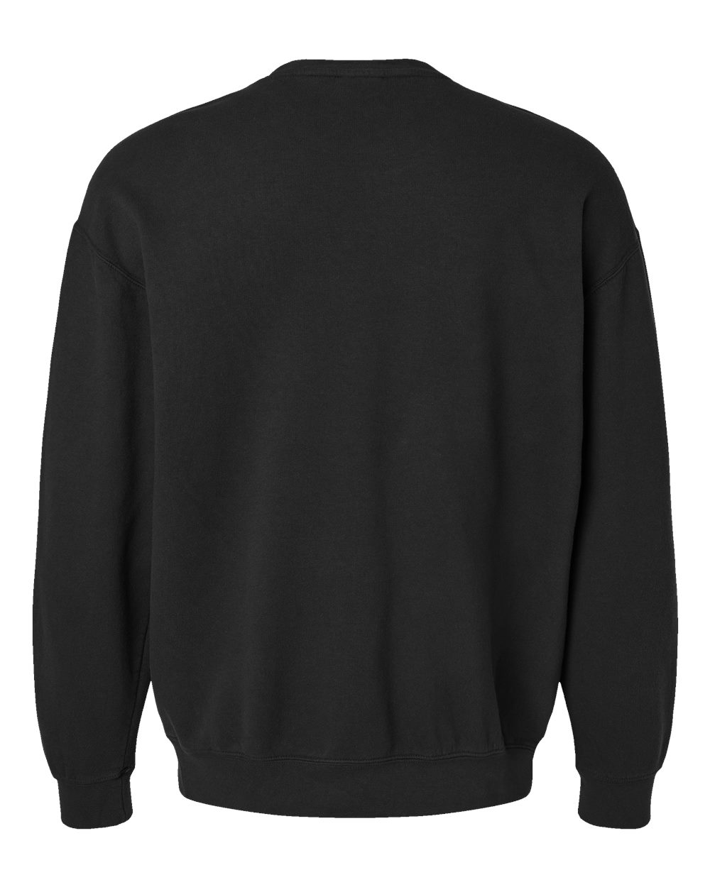 Unisex Garment-Dyed Lightweight Fleece Crewneck Sweatshirt - Back - B00808503 - Black