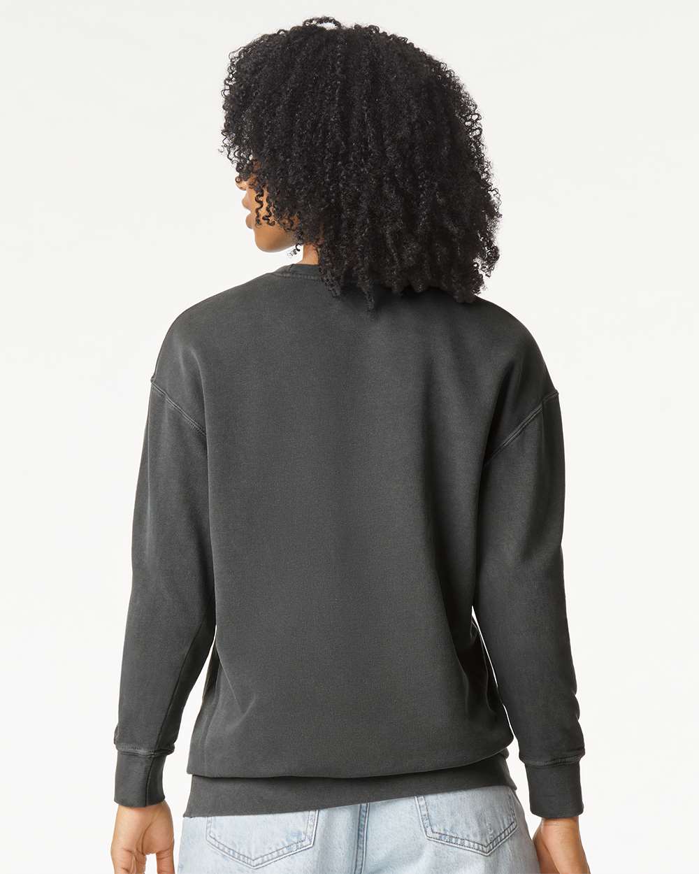 Unisex Garment-Dyed Lightweight Fleece Crewneck Sweatshirt - OnModelBack - B00808093 - Pepper