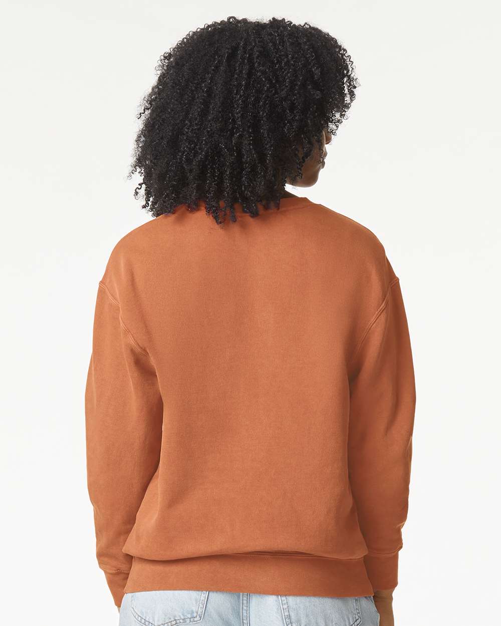 Unisex Garment-Dyed Lightweight Fleece Crewneck Sweatshirt - OnModelBack - B00808323 - Yam