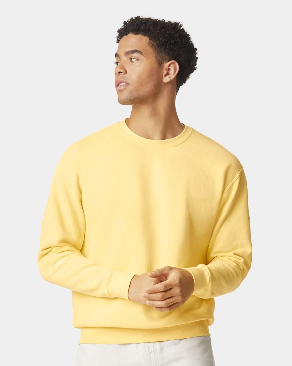Unisex Garment-Dyed Lightweight Fleece Crewneck Sweatshirt - styleImage