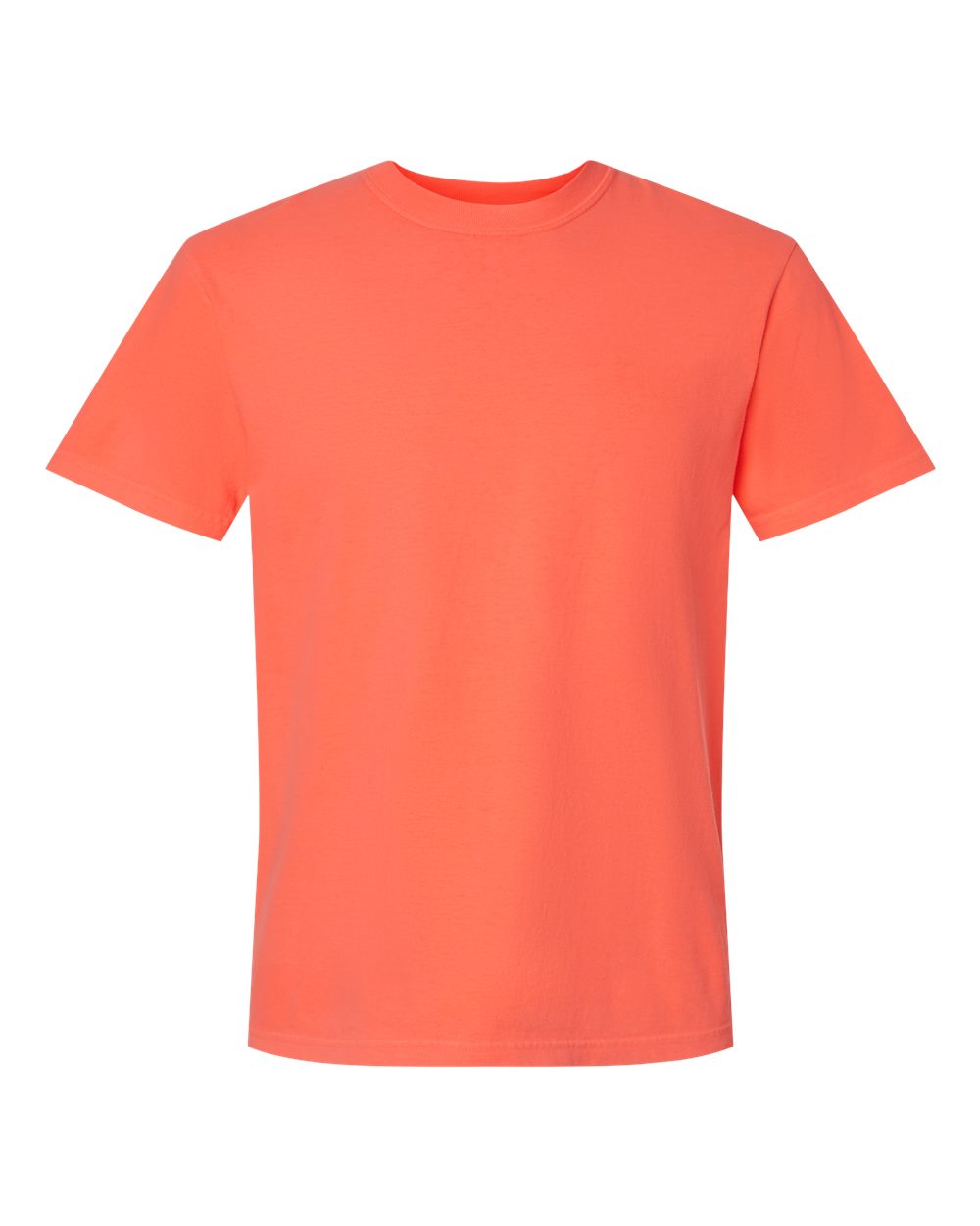 Garment-Dyed Heavyweight T-Shirt - Front - B00708153 - Neon Red Orange