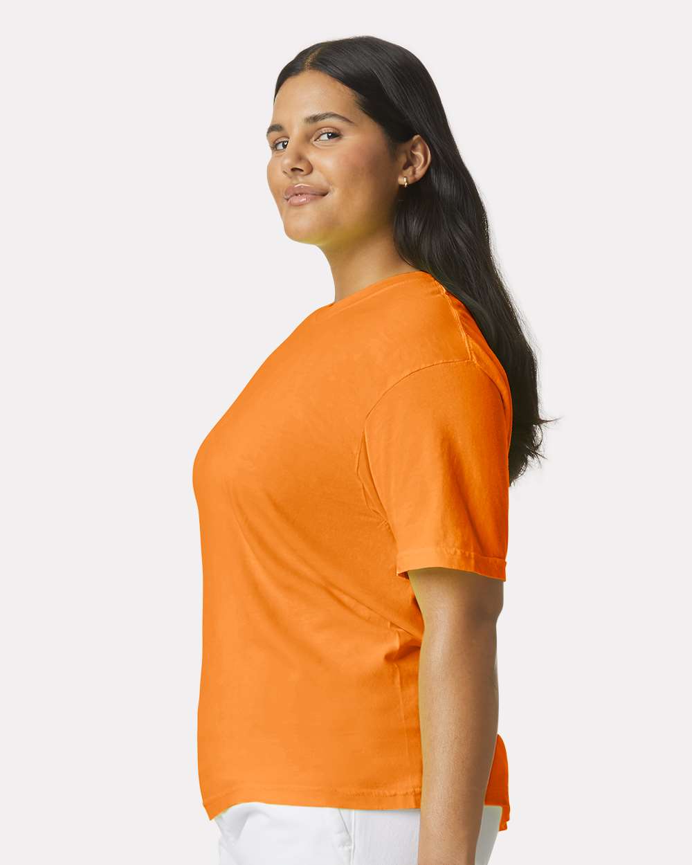 Garment-Dyed Heavyweight T-Shirt - OnModelSide - B00708253 - Bright Orange