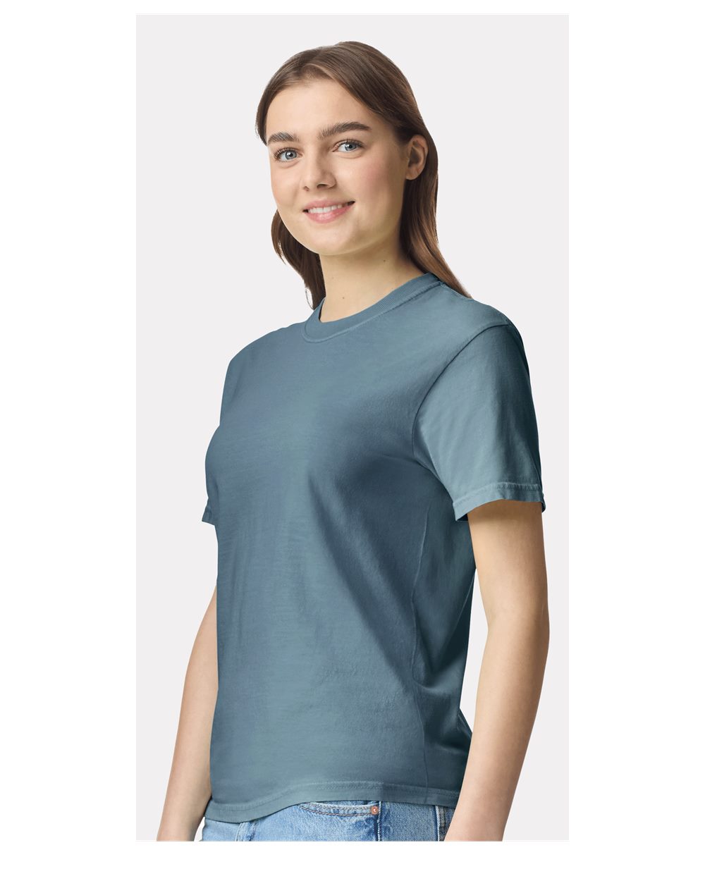 Garment-Dyed Heavyweight T-Shirt - OnModelSide - B00708373 - Ice Blue