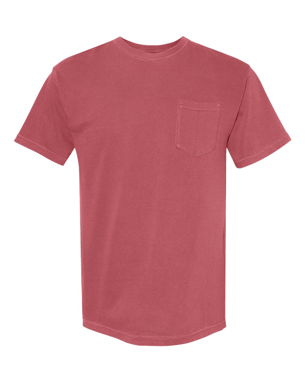 Garment-Dyed Heavyweight Pocket T-Shirt - Front - B08508223 - Crimson