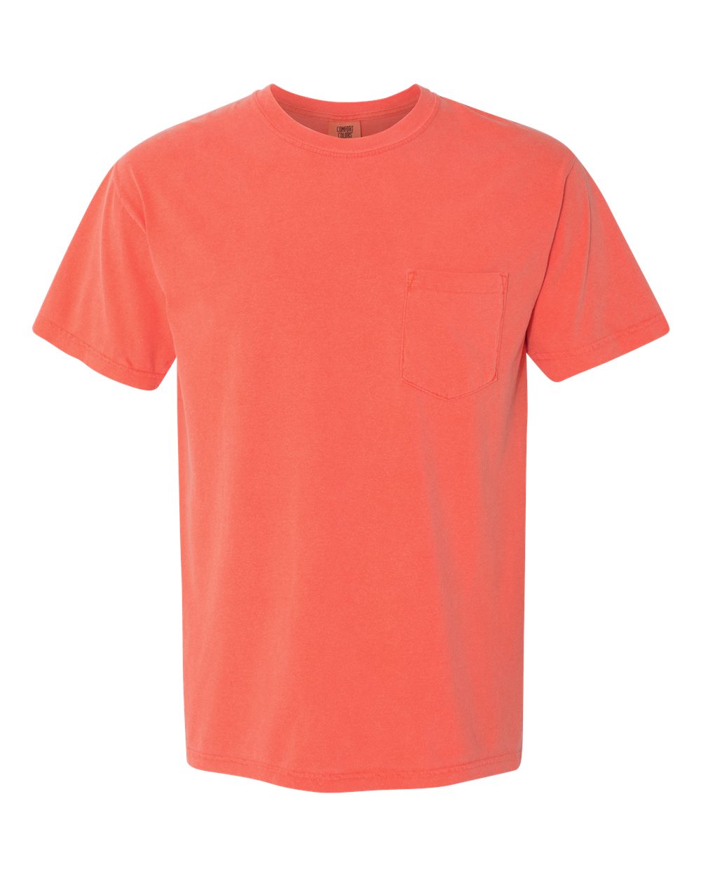 Garment-Dyed Heavyweight Pocket T-Shirt - Front - B08508513 - Bright Salmon