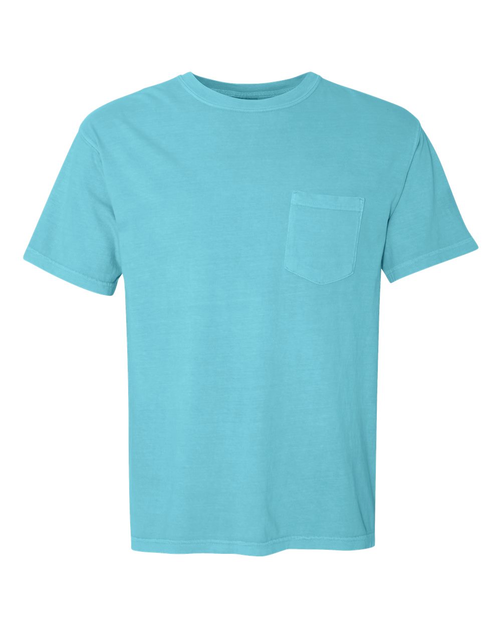 Garment-Dyed Heavyweight Pocket T-Shirt - Front - B08508633 - Lagoon