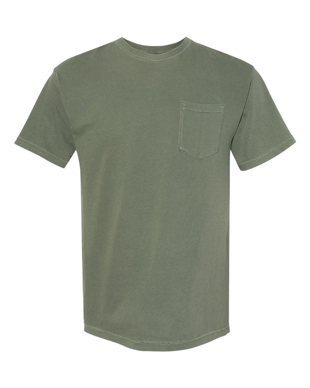 Garment-Dyed Heavyweight Pocket T-Shirt - Front - B08508653 - Moss