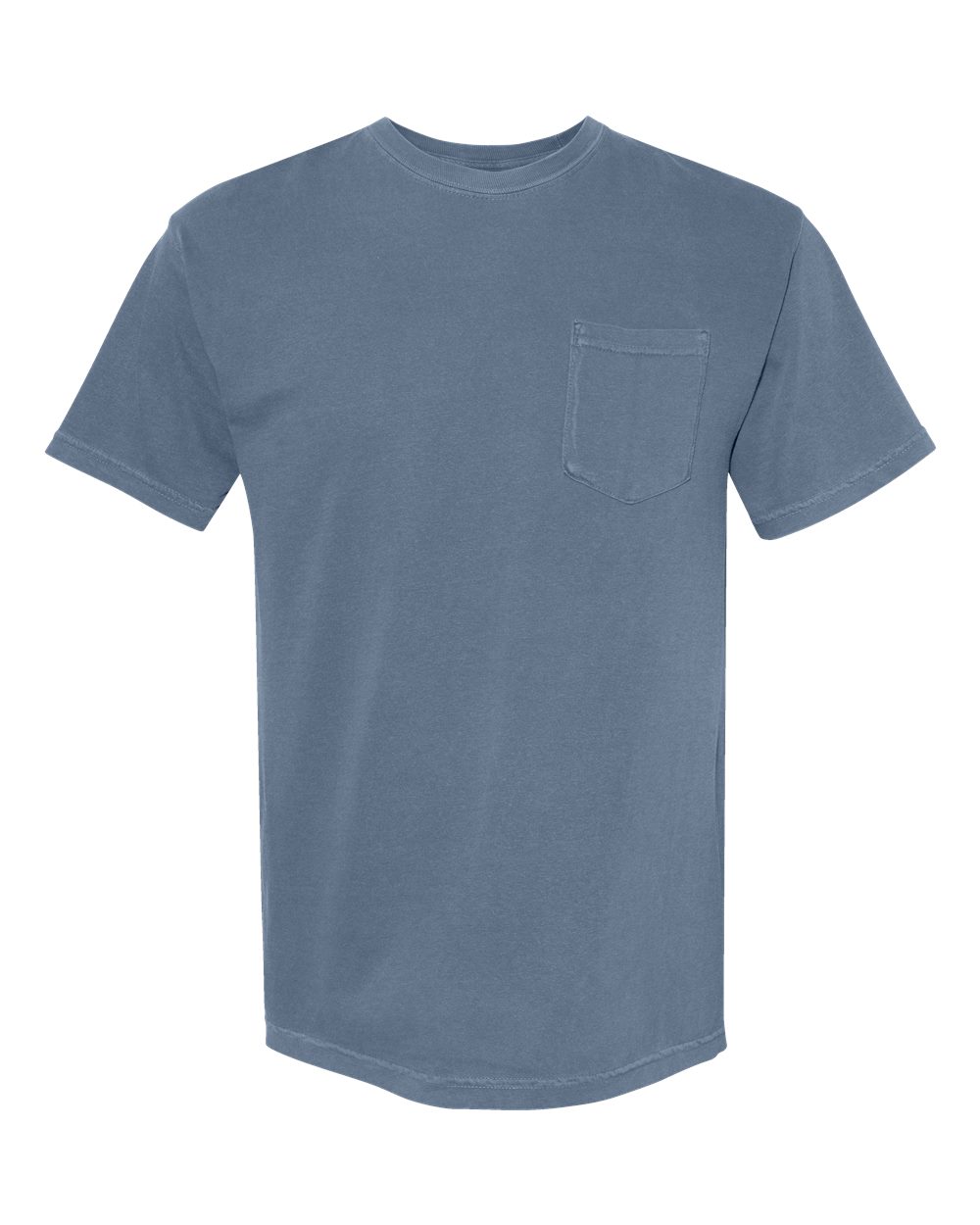 Garment-Dyed Heavyweight Pocket T-Shirt - Front - B08508983 - Blue Jean