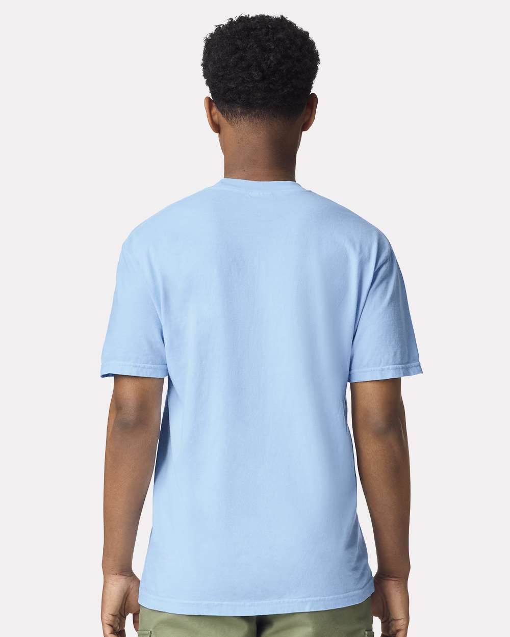 Garment-Dyed Heavyweight Pocket T-Shirt - OnModelBack - B08508843 - Hydrangea