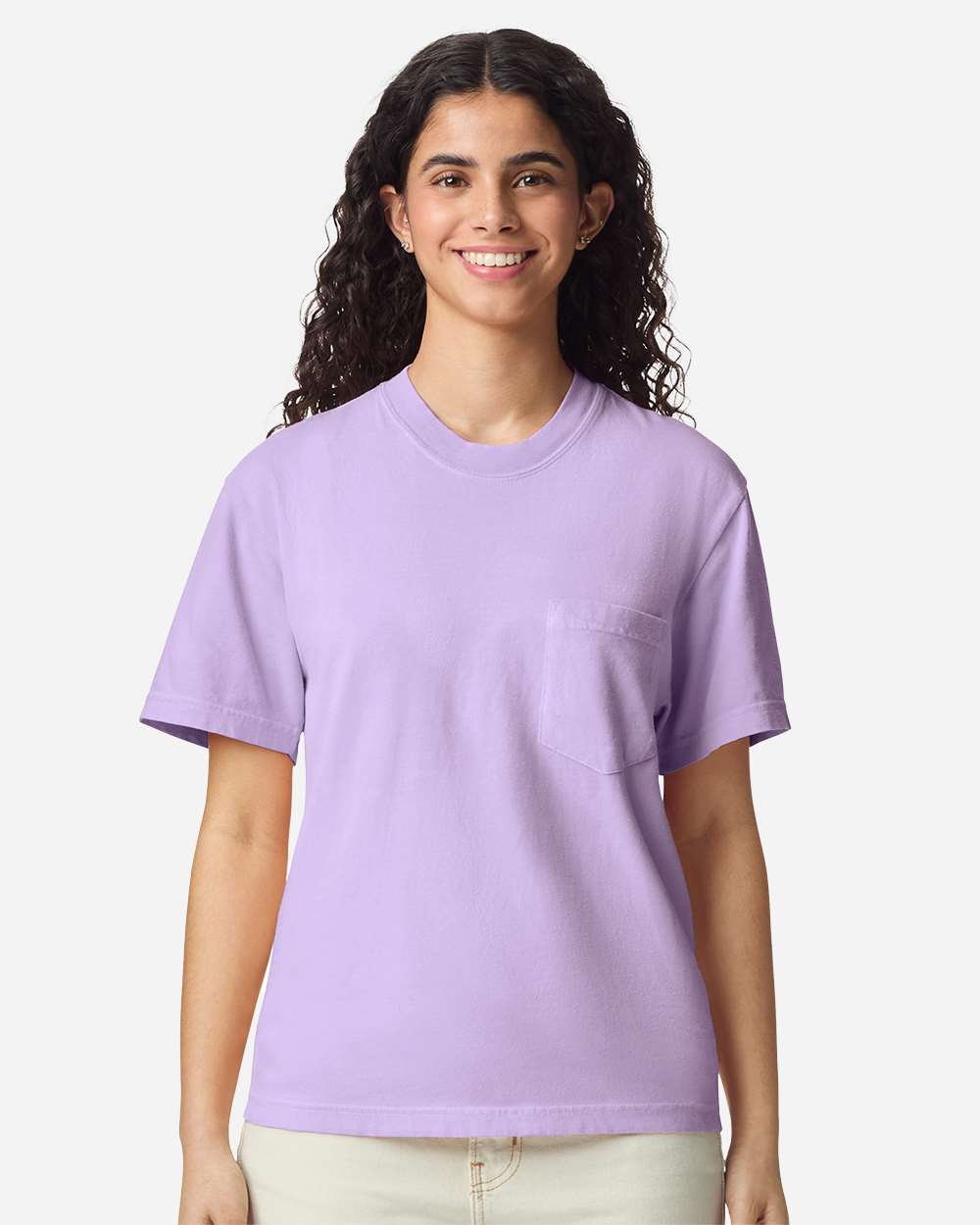 Garment-Dyed Heavyweight Pocket T-Shirt - OnModelFront - B08508213 - Orchid