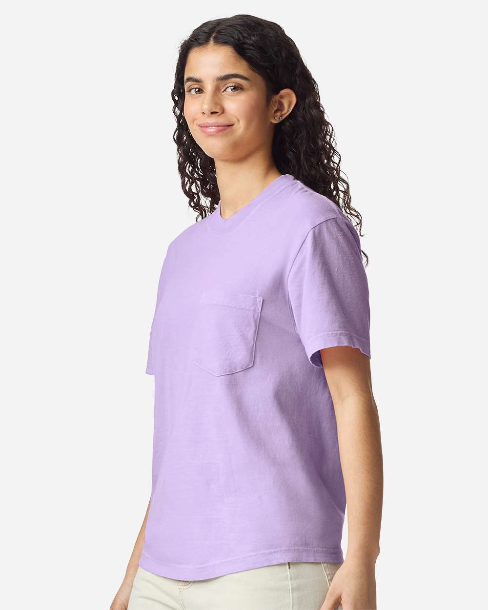 Garment-Dyed Heavyweight Pocket T-Shirt - OnModelSide - B08508213 - Orchid