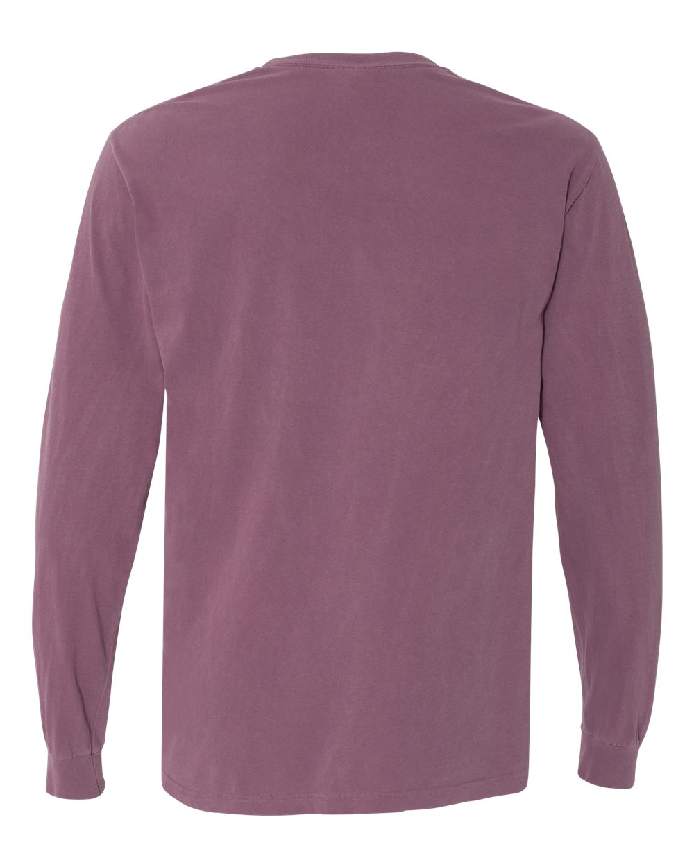 Garment-Dyed Heavyweight Long Sleeve T-Shirt - Back - B08108713 - Berry
