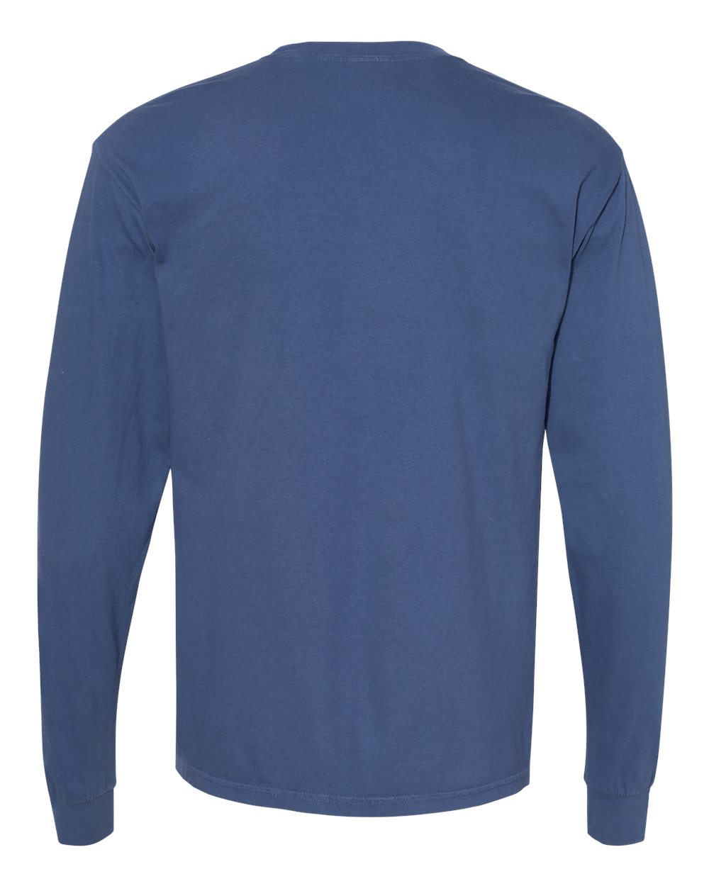 Garment-Dyed Heavyweight Long Sleeve T-Shirt - Back - B08108753 - China Blue