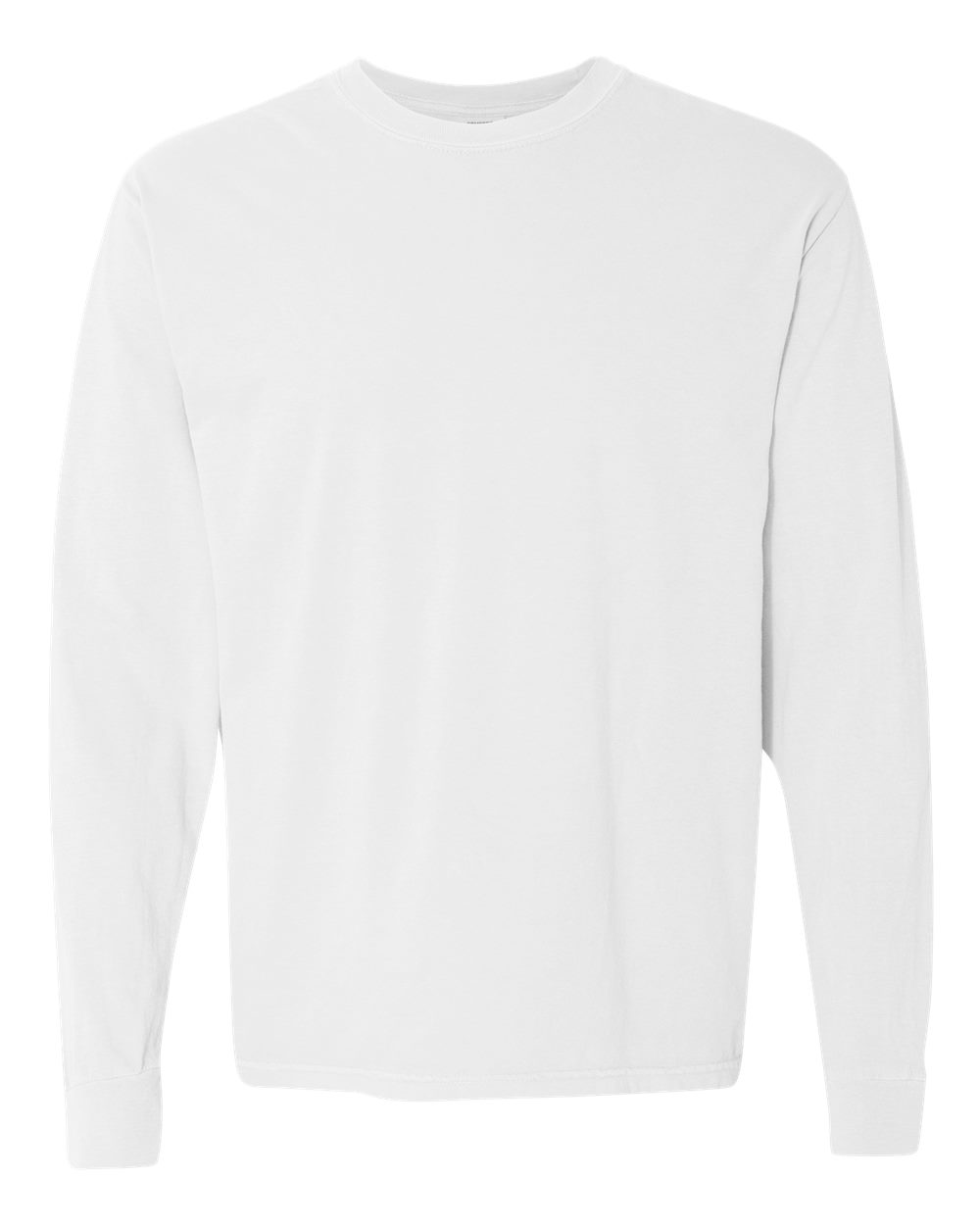 Garment-Dyed Heavyweight Long Sleeve T-Shirt - Front - B08108003 - White