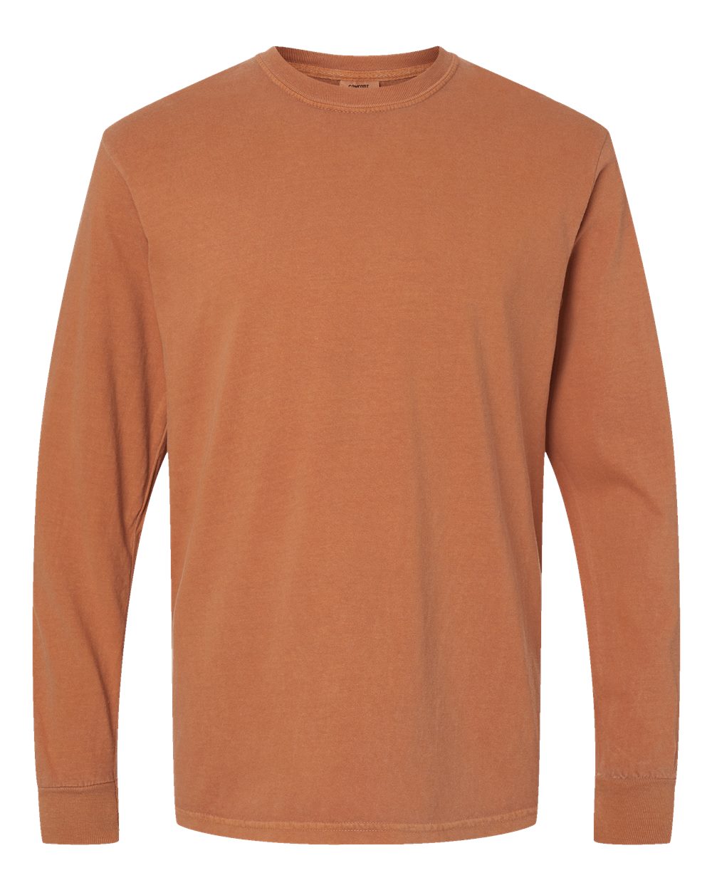 Garment-Dyed Heavyweight Long Sleeve T-Shirt - Front - B08108323 - Yam