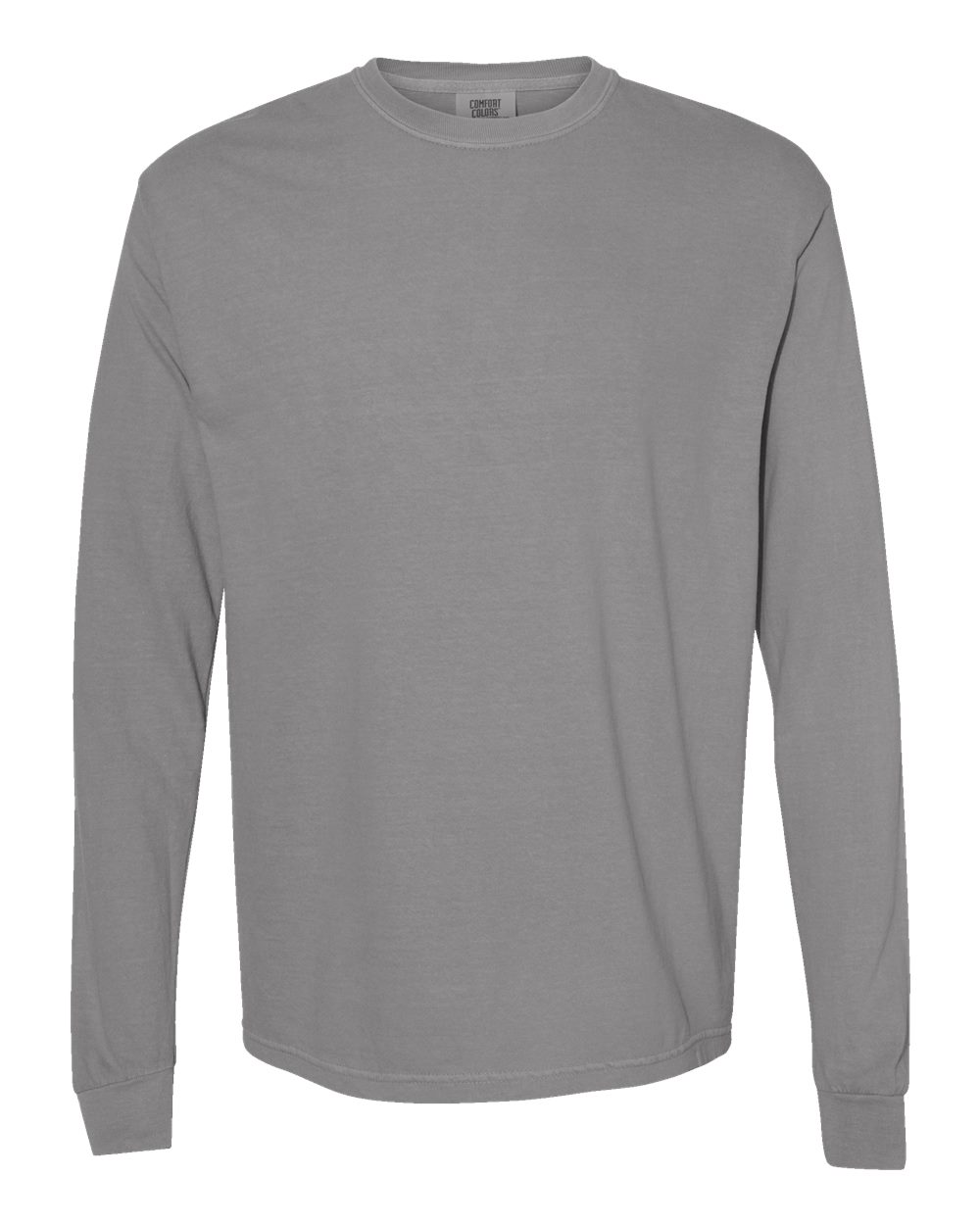 Garment-Dyed Heavyweight Long Sleeve T-Shirt - Front - B08108353 - Grey