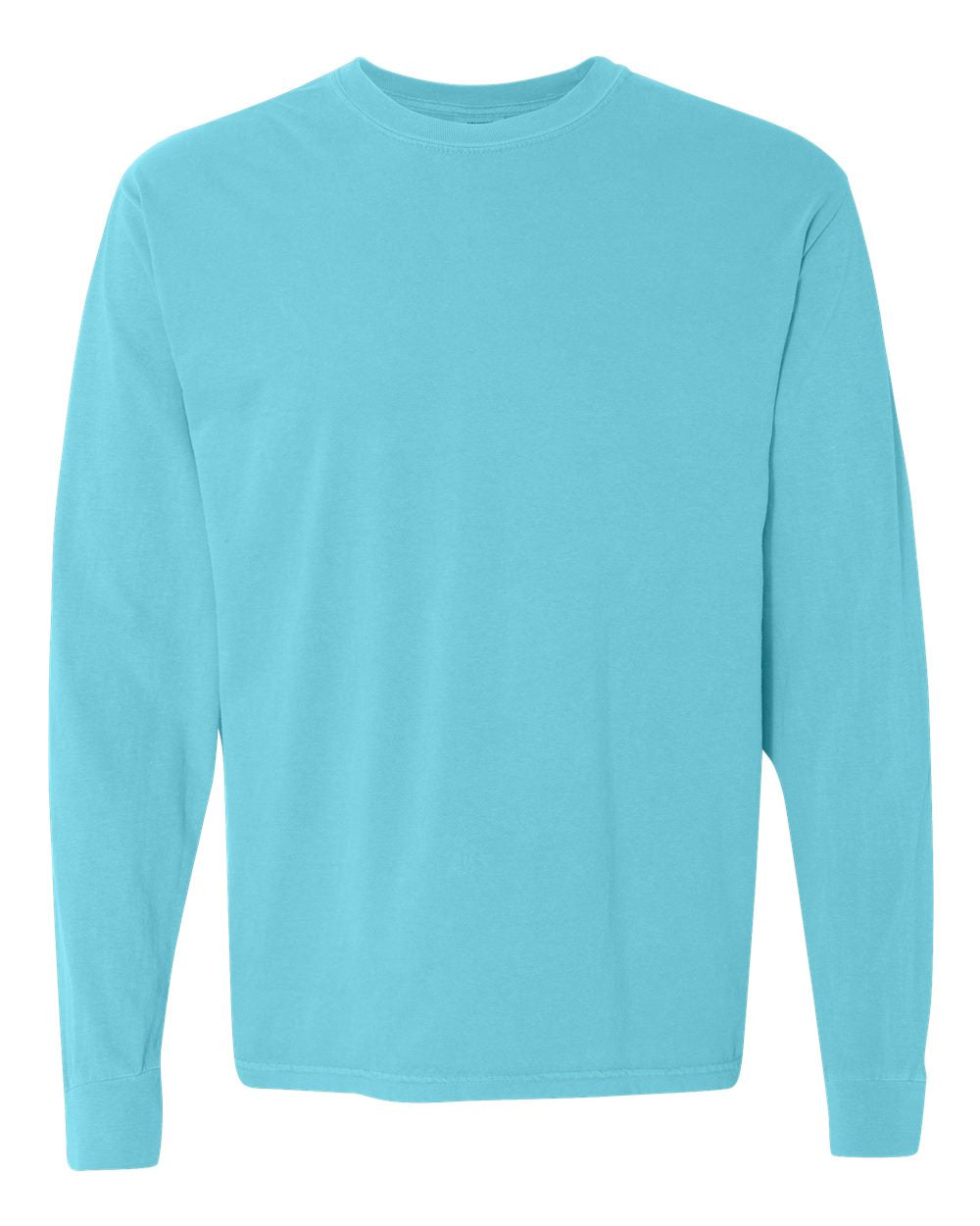 Garment-Dyed Heavyweight Long Sleeve T-Shirt - Front - B08108633 - Lagoon