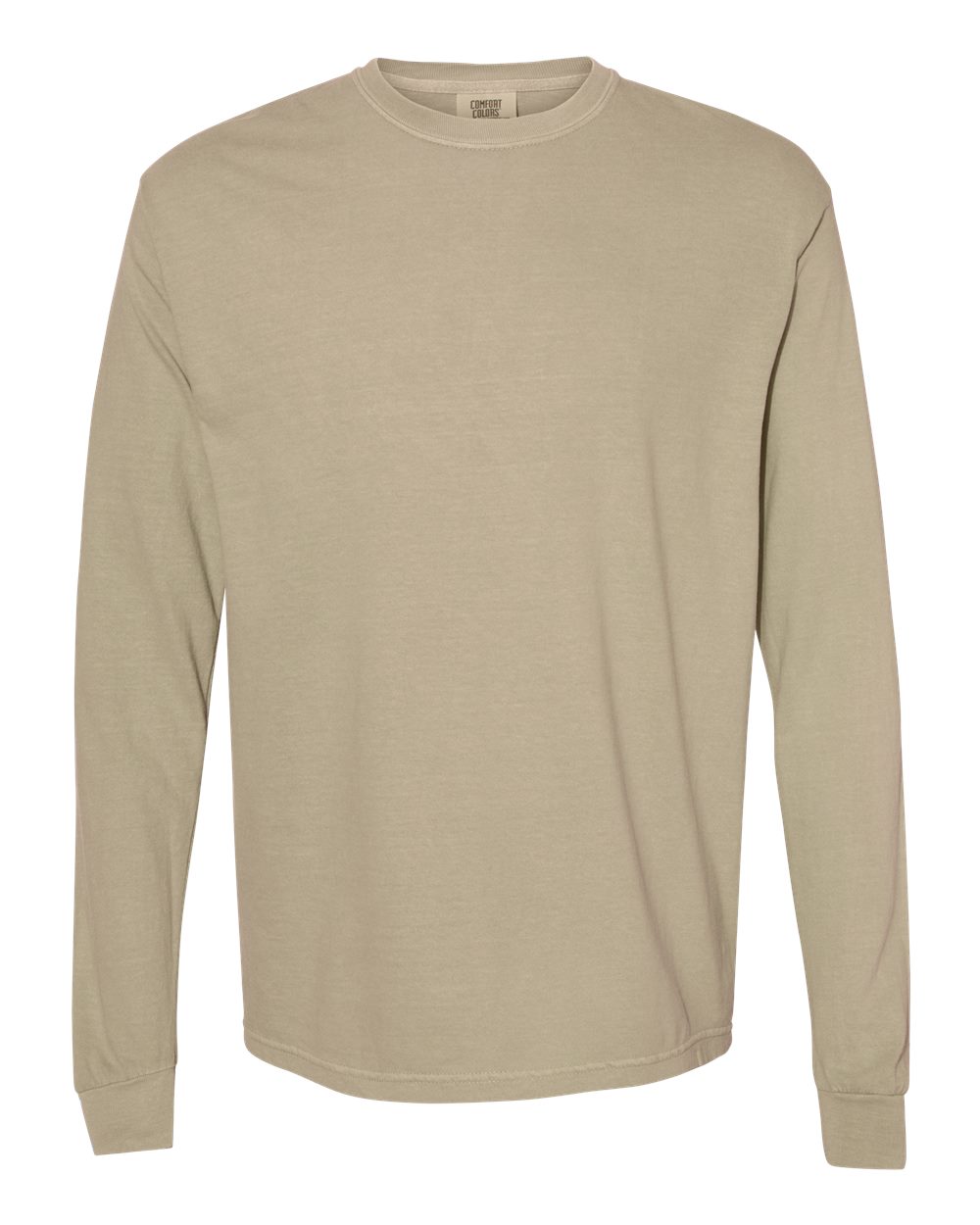 Garment-Dyed Heavyweight Long Sleeve T-Shirt - Front - B08108773 - Khaki