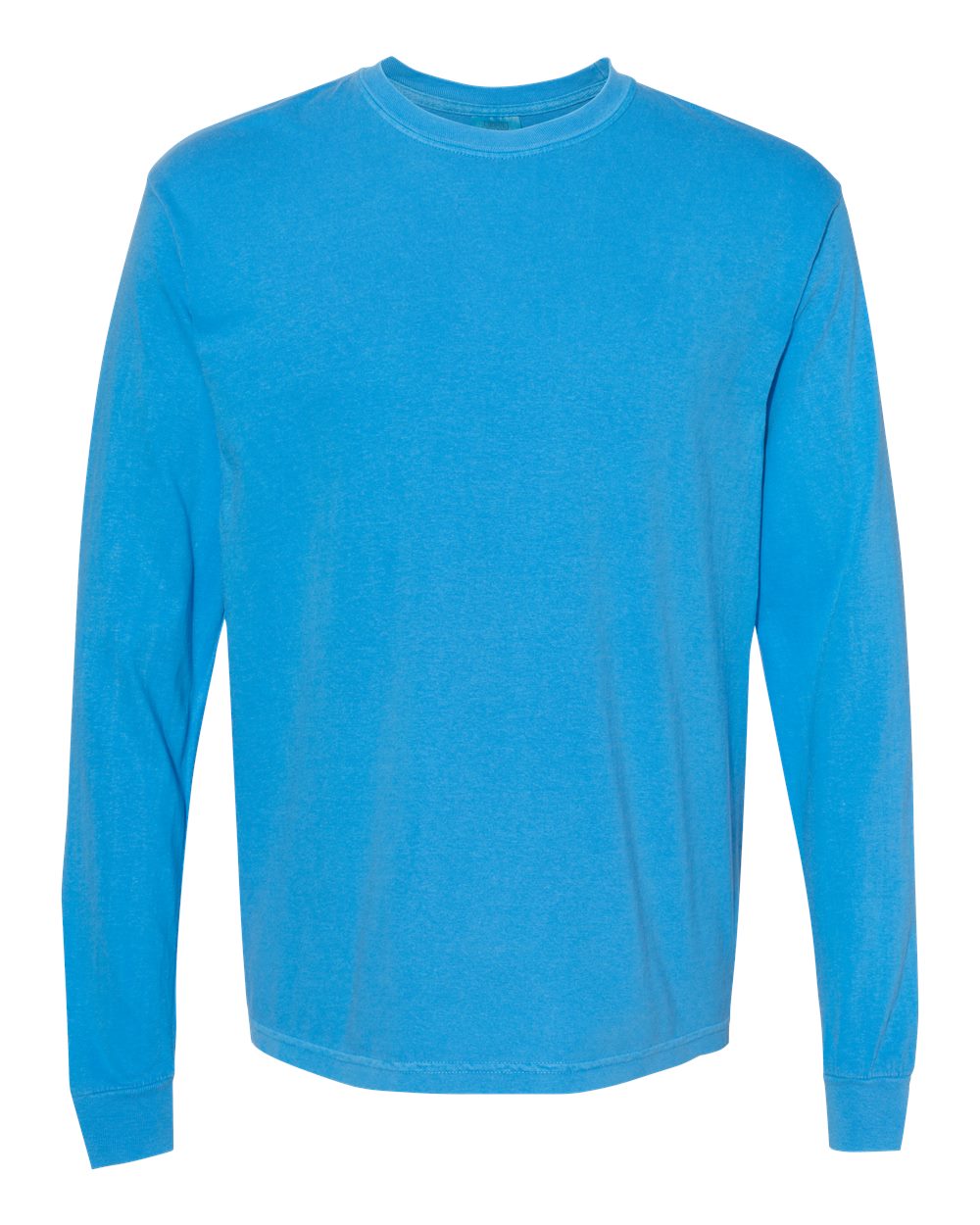 Garment-Dyed Heavyweight Long Sleeve T-Shirt - Front - B08108973 - Royal Caribe