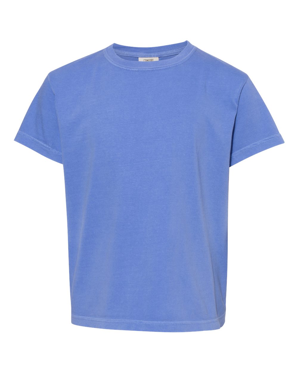 Youth Garment-Dyed Heavyweight T-Shirt - Front - B31608481 - Flo Blue