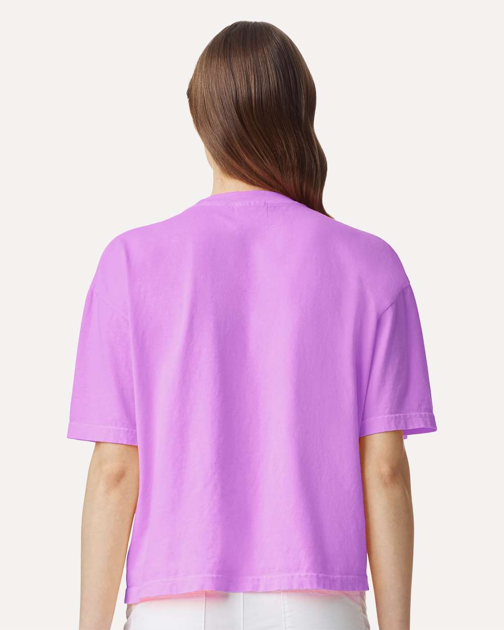 Women's Heavyweight Boxy T-Shirt - OnModelBack - B18008103 - Neon Violet
