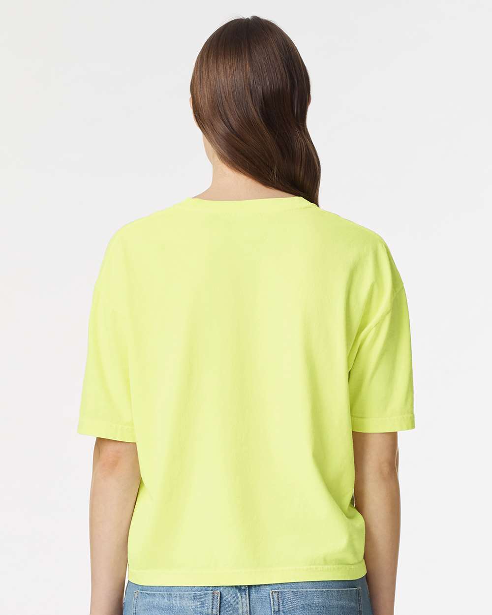 Women's Heavyweight Boxy T-Shirt - OnModelBack - B18008193 - Neon Lemon