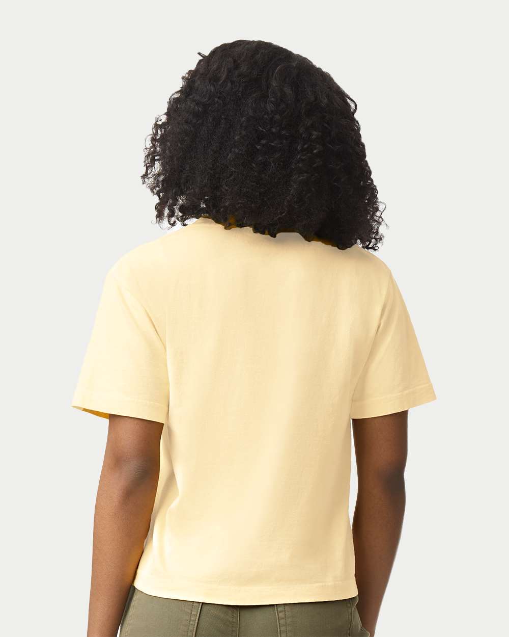 Women's Heavyweight Boxy T-Shirt - OnModelBack - B18008413 - Butter