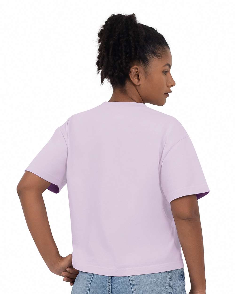 Women's Heavyweight Boxy T-Shirt - OnModelBack - B18008573 - Orchid
