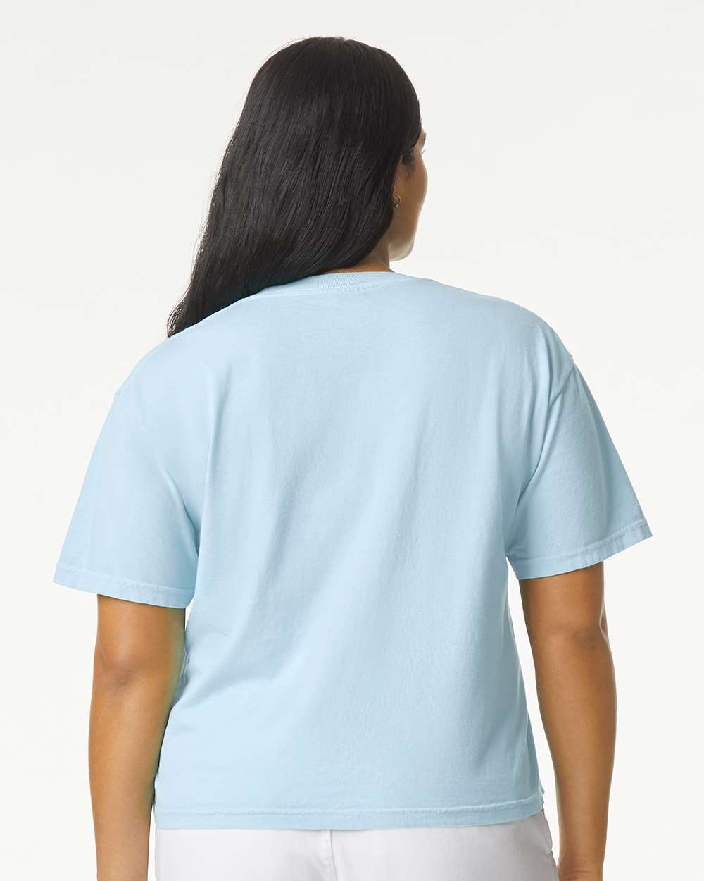 Women's Heavyweight Boxy T-Shirt - OnModelBack - B18008683 - Chambray