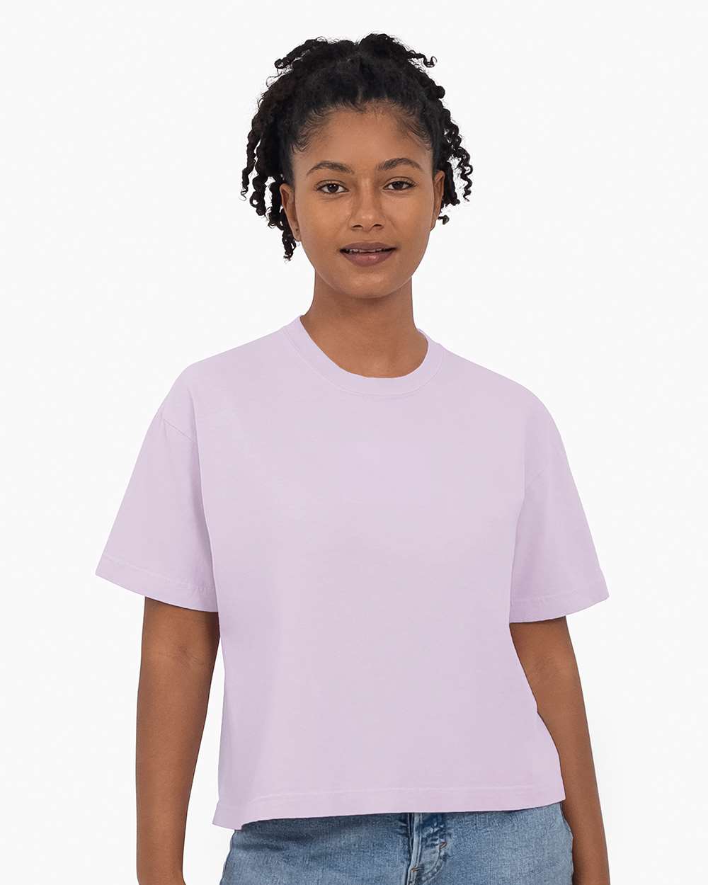 Women's Heavyweight Boxy T-Shirt - OnModelFront - B18008573 - Orchid