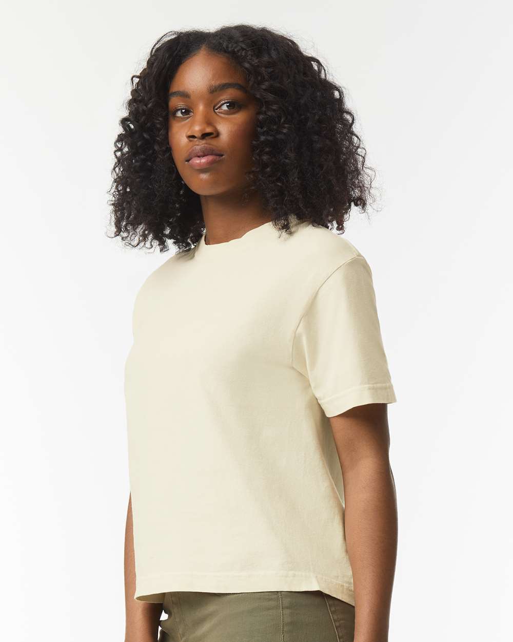 Women's Heavyweight Boxy T-Shirt - OnModelSide - B18008333 - Ivory