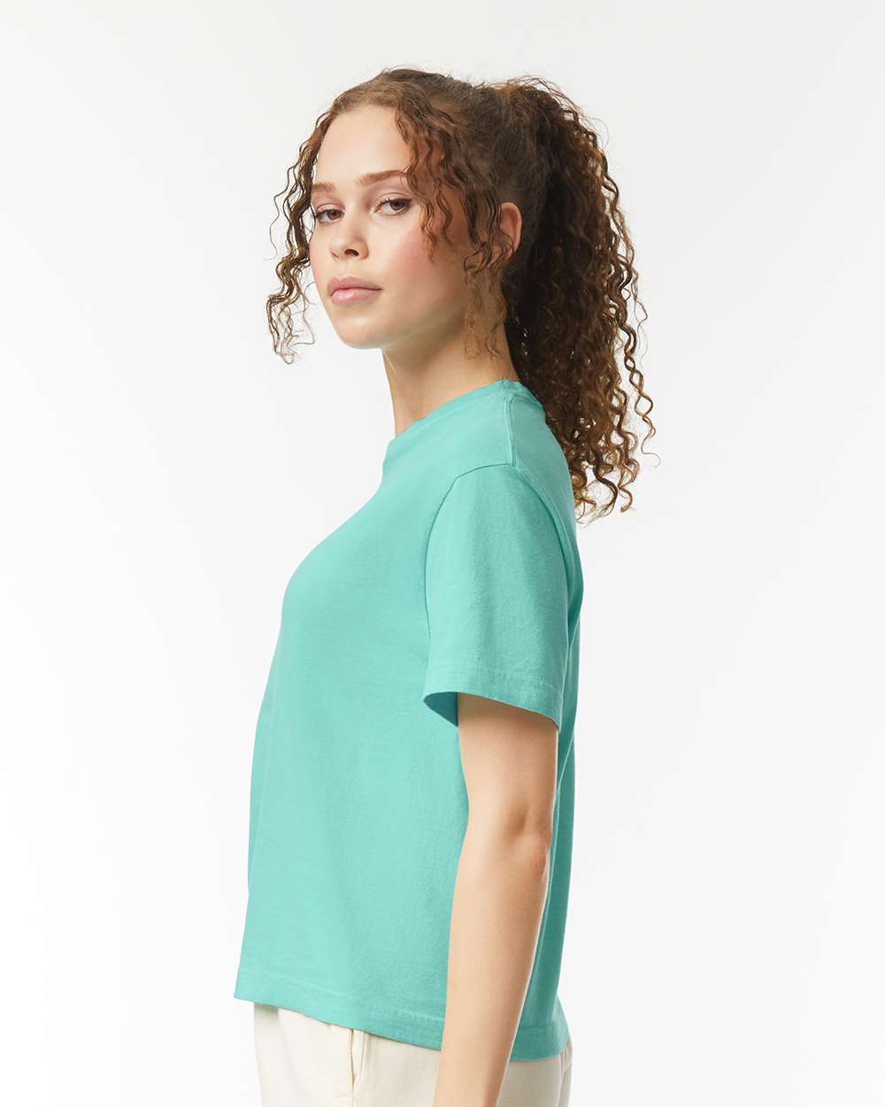 Women's Heavyweight Boxy T-Shirt - OnModelSide - B18008473 - Chalky Mint