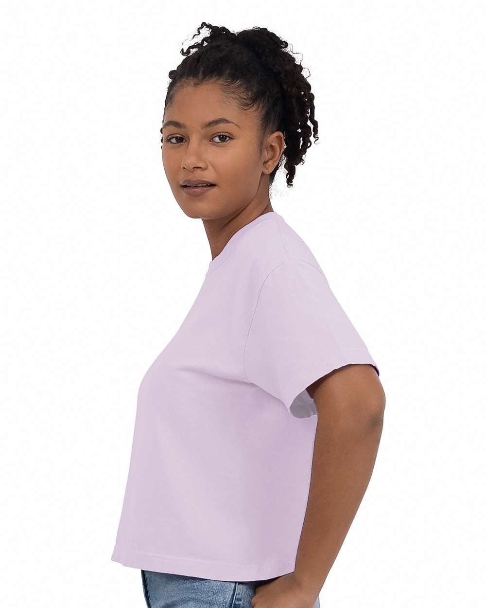Women's Heavyweight Boxy T-Shirt - OnModelSide - B18008573 - Orchid