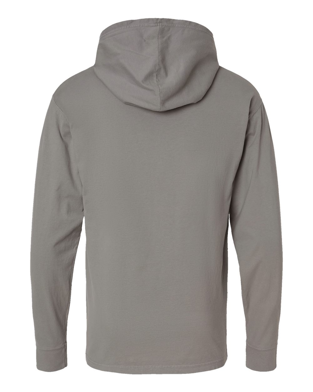 Unisex Garment-Dyed Jersey Hooded Long Sleeve T-Shirt - Back - B04700133 - Concrete Grey