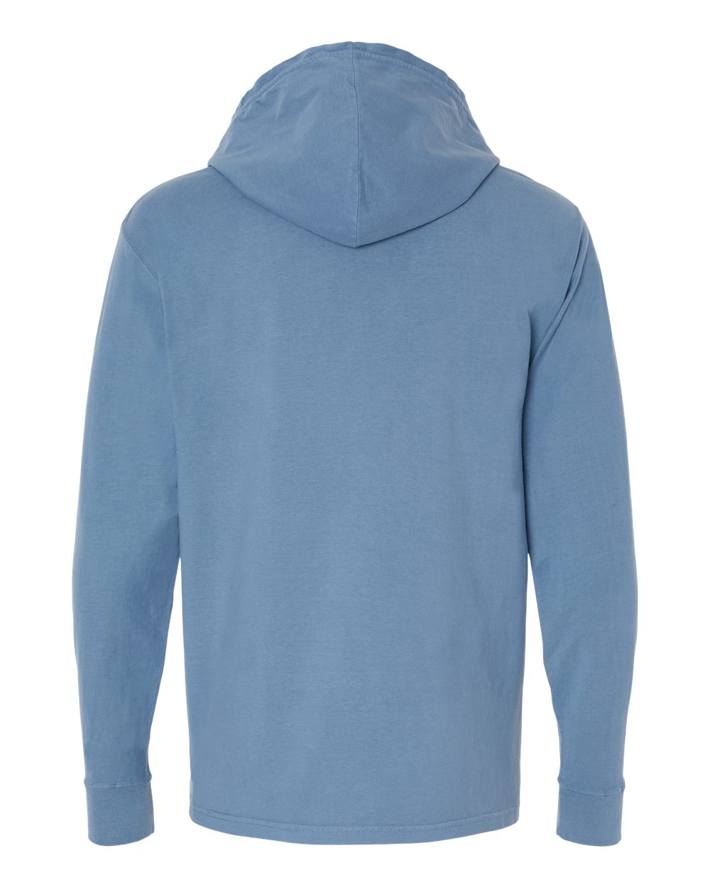 Unisex Garment-Dyed Jersey Hooded Long Sleeve T-Shirt - Back - B04700253 - Saltwater