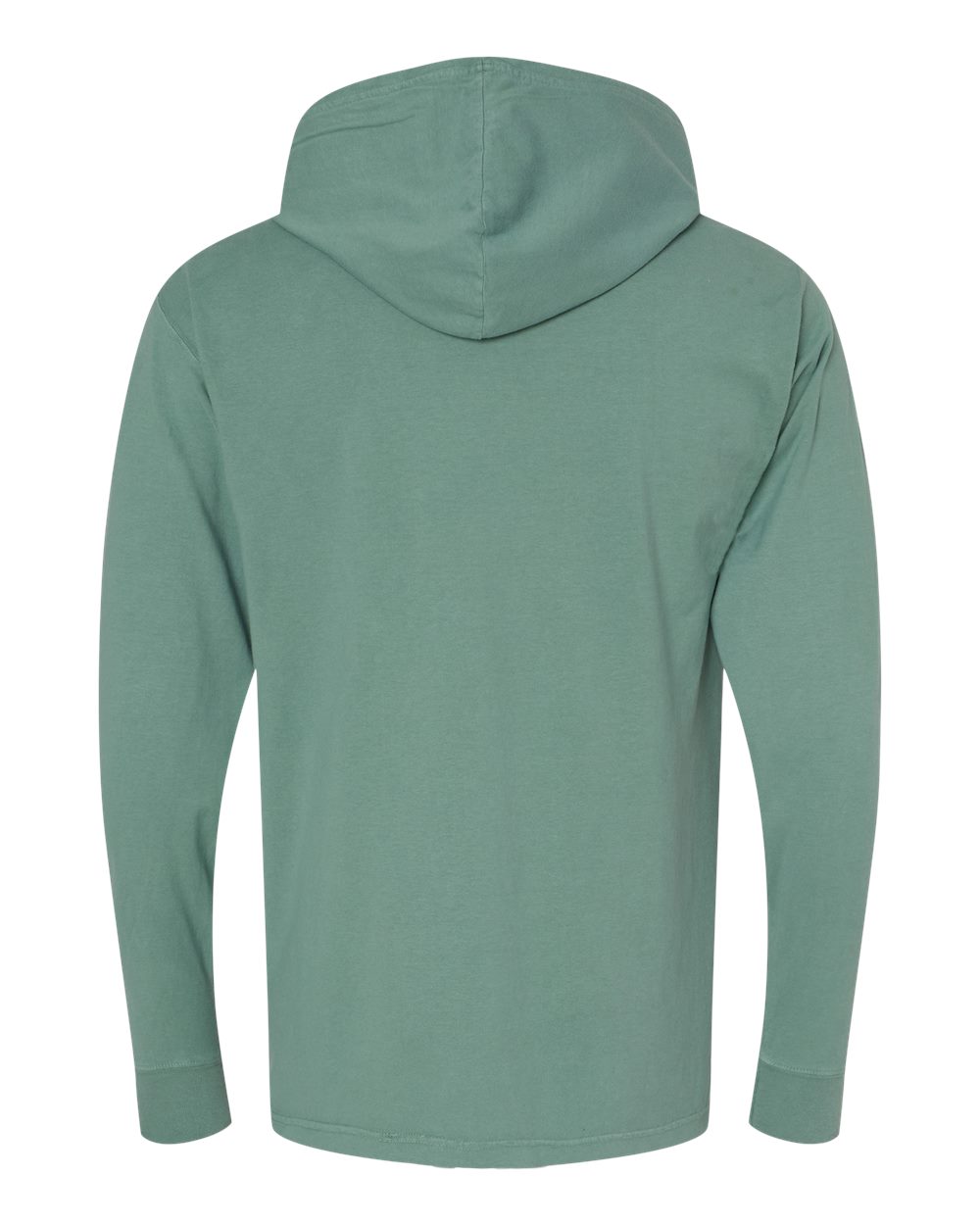 Unisex Garment-Dyed Jersey Hooded Long Sleeve T-Shirt - Back - B04700543 - Cypress Green