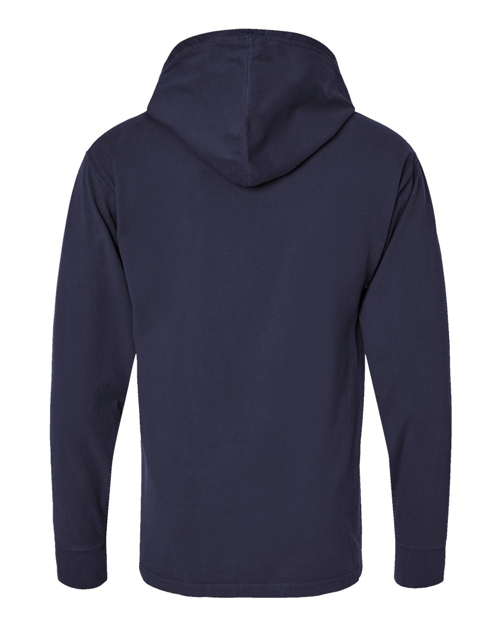 Unisex Garment-Dyed Jersey Hooded Long Sleeve T-Shirt - Back - B04700683 - Anchor Slate