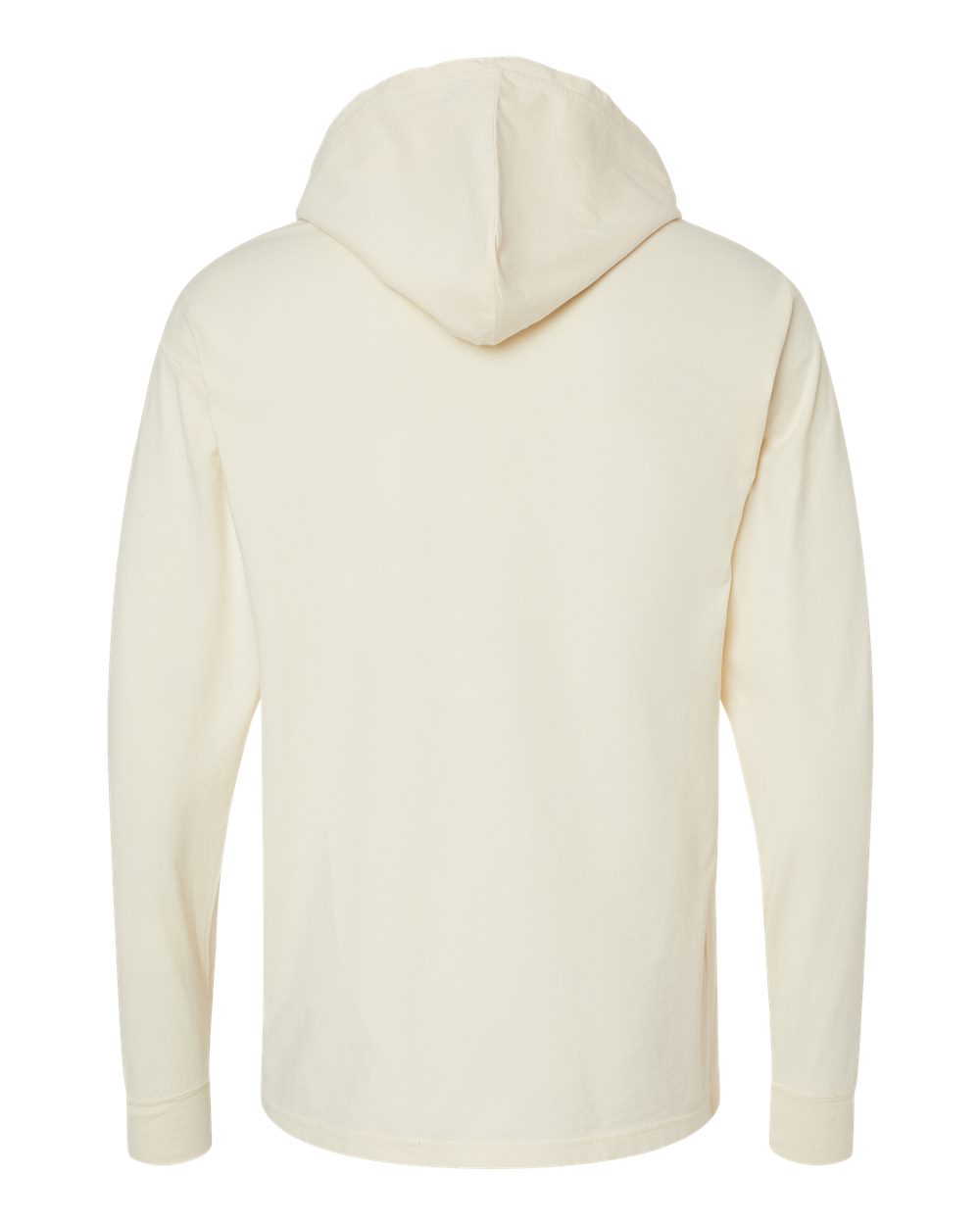 Unisex Garment-Dyed Jersey Hooded Long Sleeve T-Shirt - Back - B04700763 - Parchment
